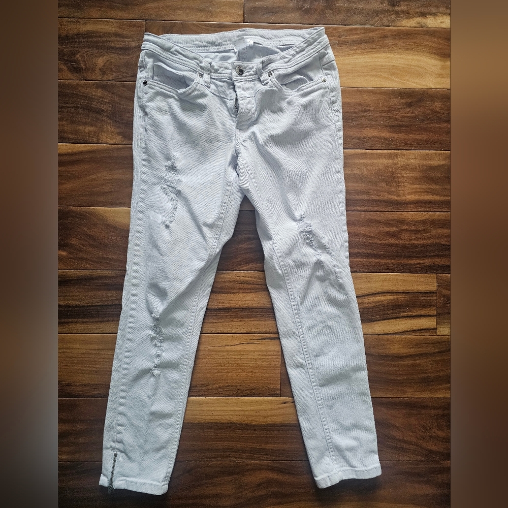 Venus White Women's Jeans with Ankle Zippers 4 - Picture 3 of 5